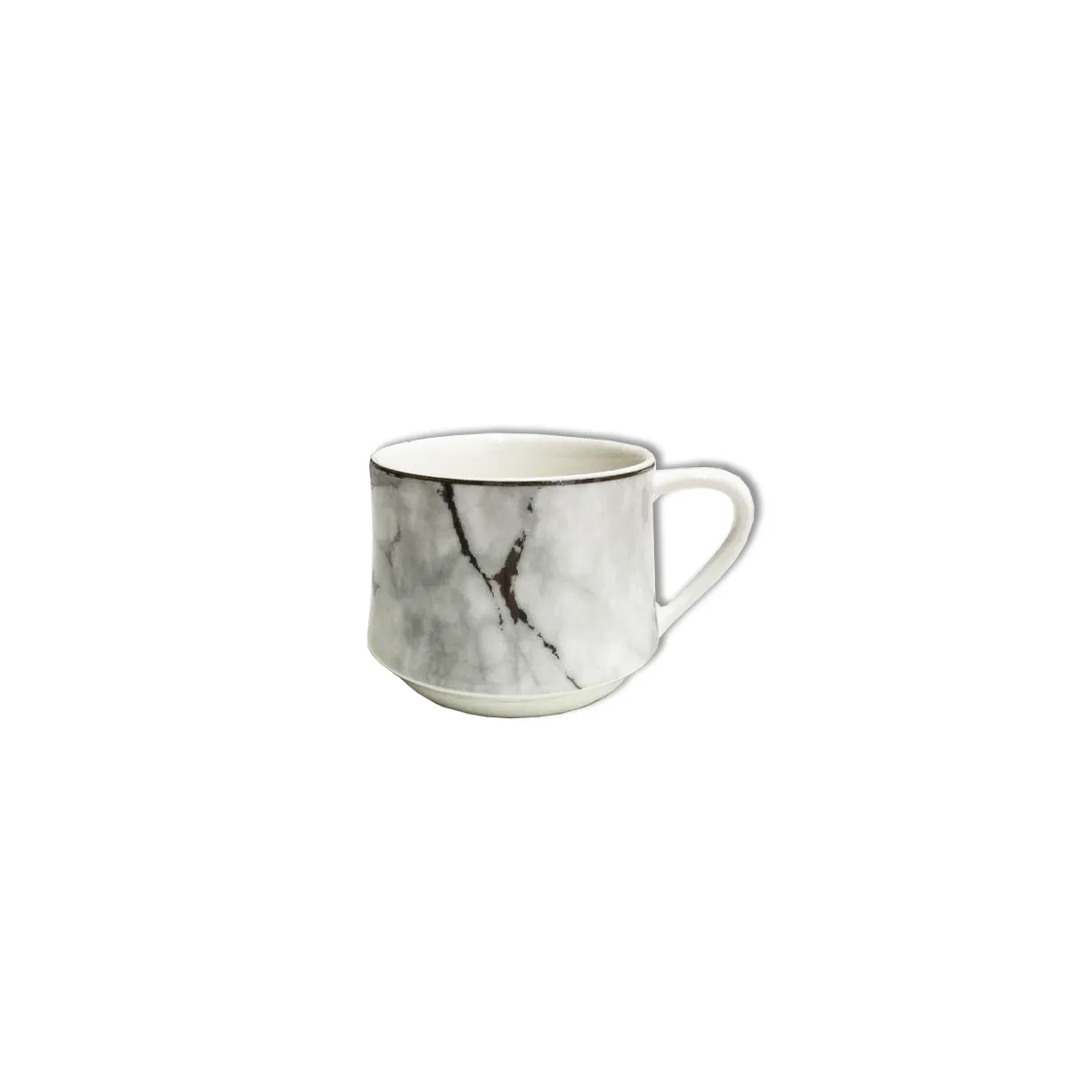 12 PC White & Silver Marble Coffee Cup