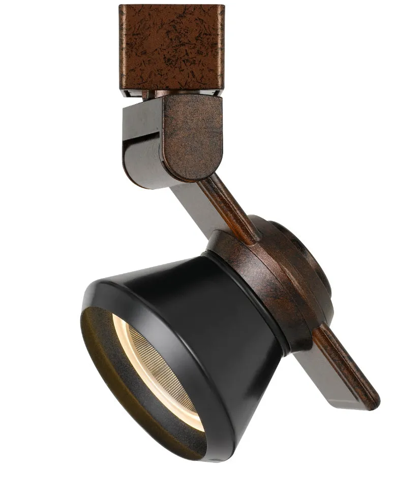 12W Dimmable Integrated LED Track Fixture - 750 Lumen, 3000K Light, Rust Metal Finish, 355° Rotate