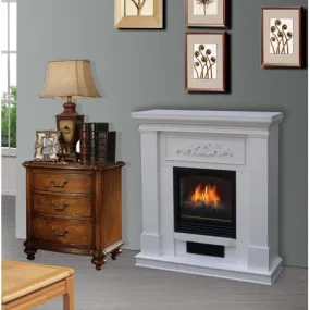 38 inch Wall/Corner Electric Fireplace Heater in White