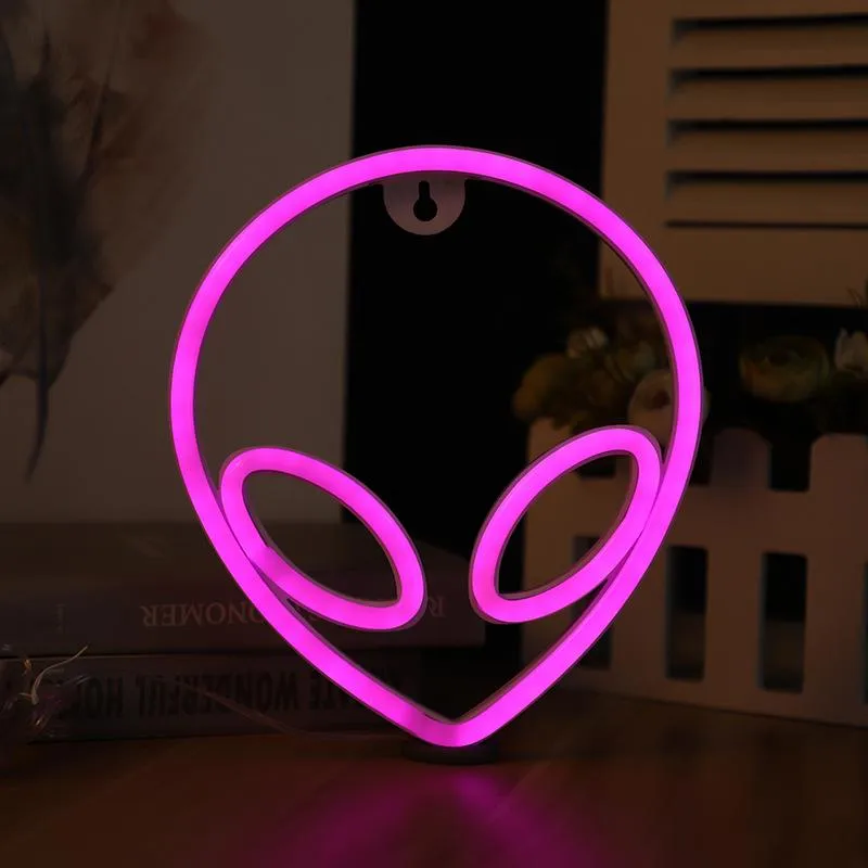 3D Alien Neon Sign Light LED Wall Decoration Lights Art Decor Lamp for Kids Room Home Bar