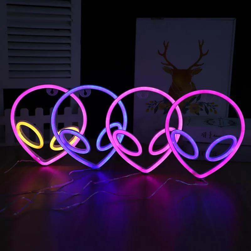 3D Alien Neon Sign Light LED Wall Decoration Lights Art Decor Lamp for Kids Room Home Bar