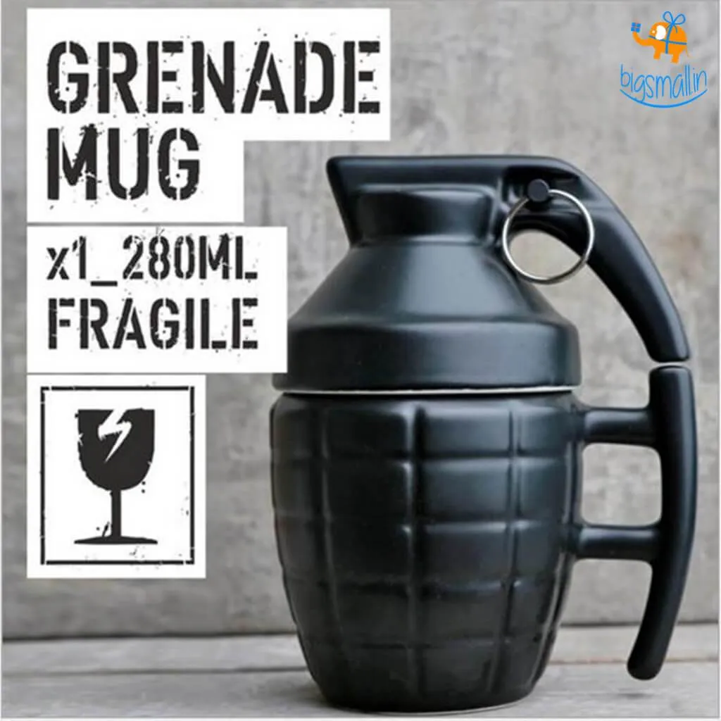 3D Grenade Mug with Lid