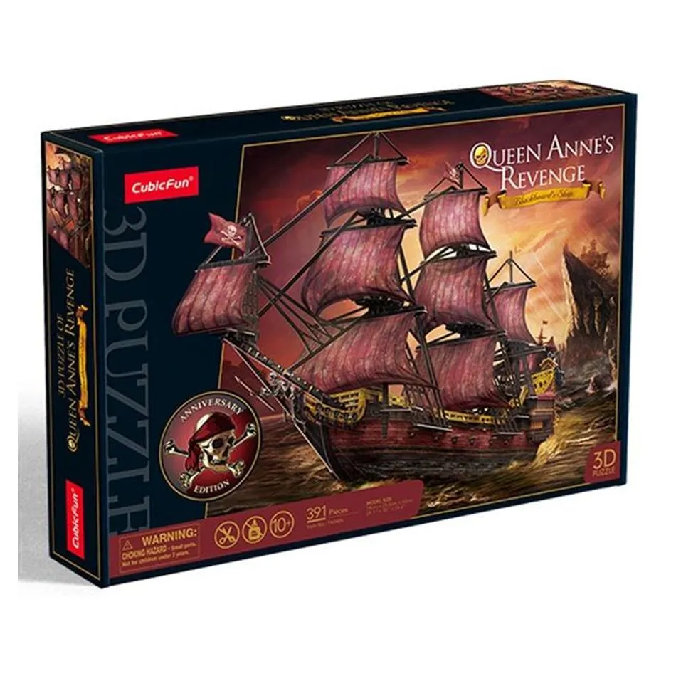 3D Puzzle - Queen Anne's Revenge Blackbeard Ship (Anniversary RED Edition)