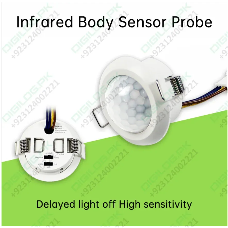 48.5mm Infrared PIR Motion Sensor LED Body Motion Sensor Adjustable Delay Ceiling Buckle Installation Automatic Sensor Light Switch