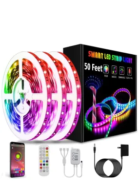 50ft Smart Bluetooth Light Strips for 3D Walls PR