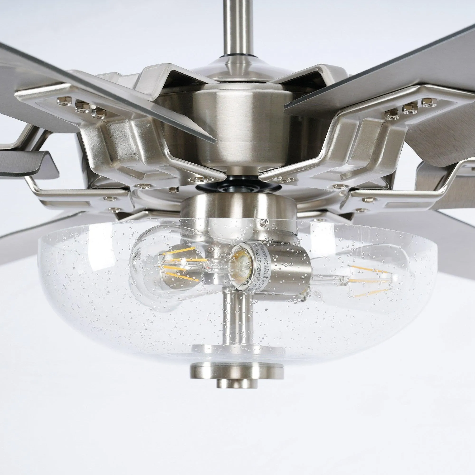 70" Modern Brushed Nickel DC Motor Downrod Mount Ceiling Fan with Lighting and Remote Control