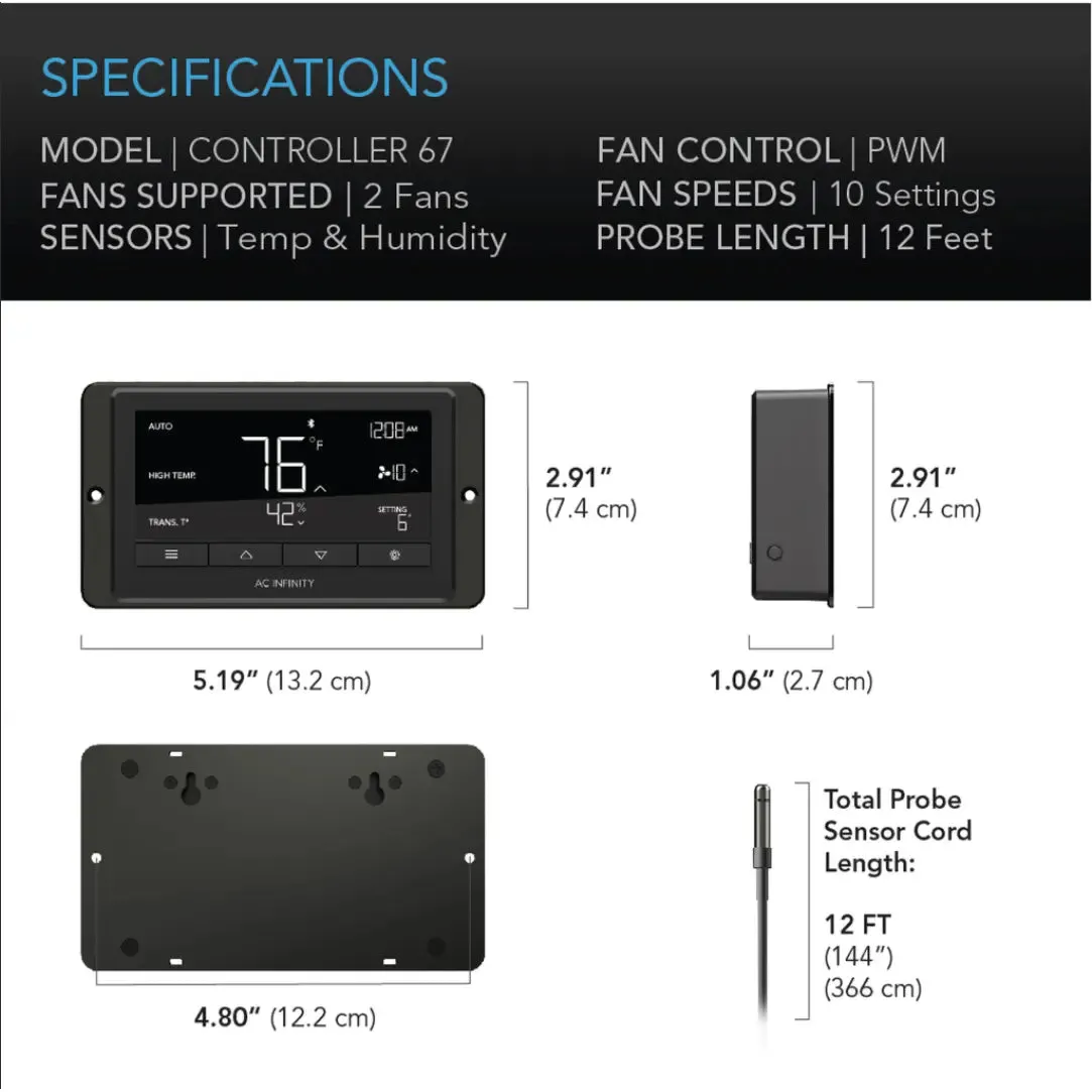 AC Infinity CONTROLLER 67 Temperature & Humidity Fan Controller