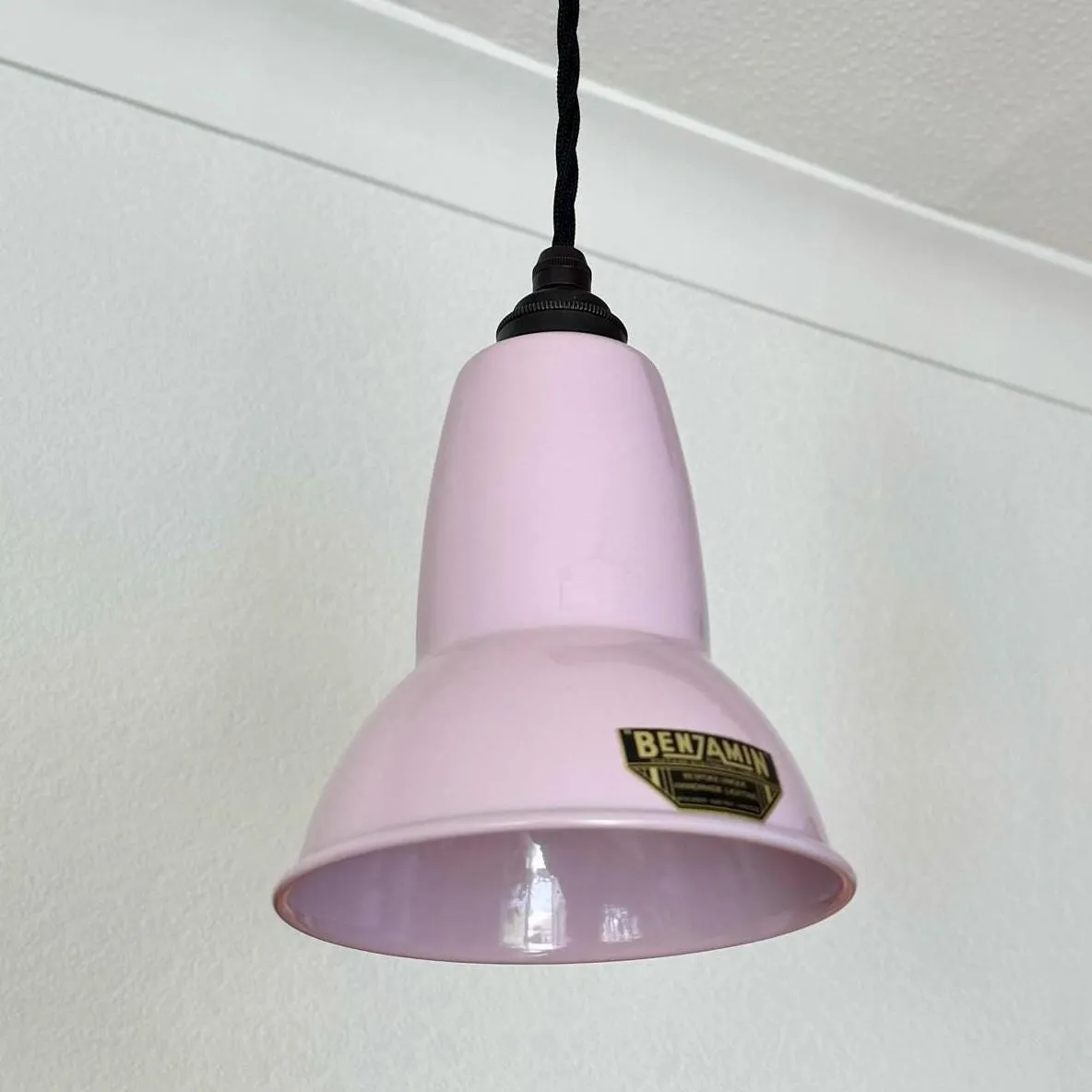 Alby ~ 3 x Rose Pink Lampshade Pendant Set Wooden Track Light | Dining Room | Kitchen Table