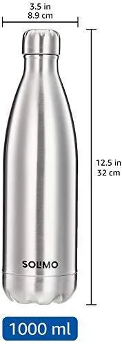 Amazon Brand - Solimo Stainless Steel Insulated Bottle, 24 Hours Hot or Cold, 1000 ml