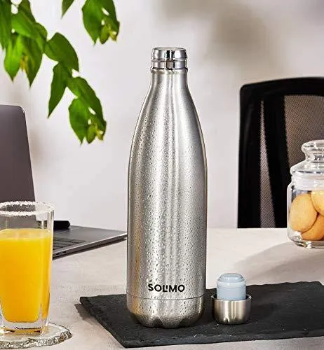 Amazon Brand - Solimo Stainless Steel Insulated Bottle, 24 Hours Hot or Cold, 1000 ml