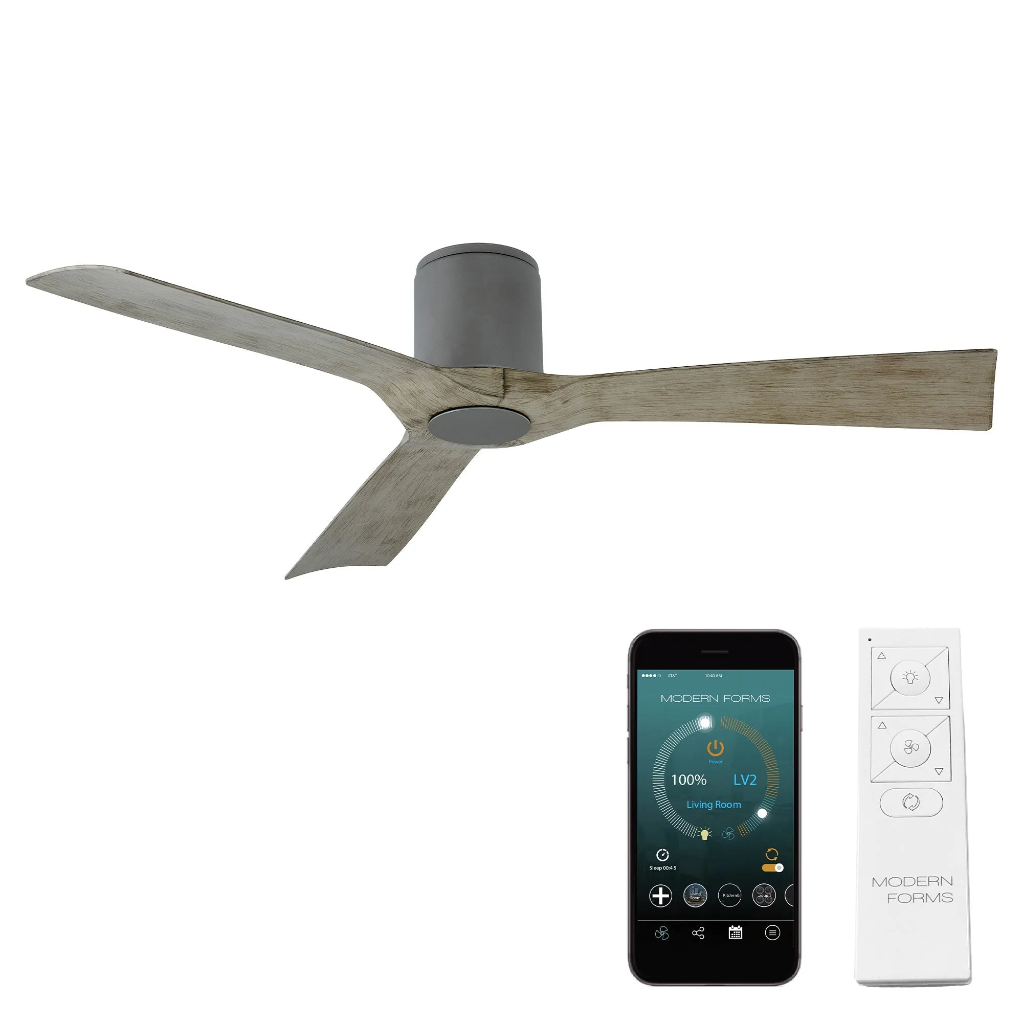 Aviator Indoor/Outdoor 3-Blade 54" Smart Flush Mount Ceiling Fan with Remote Control