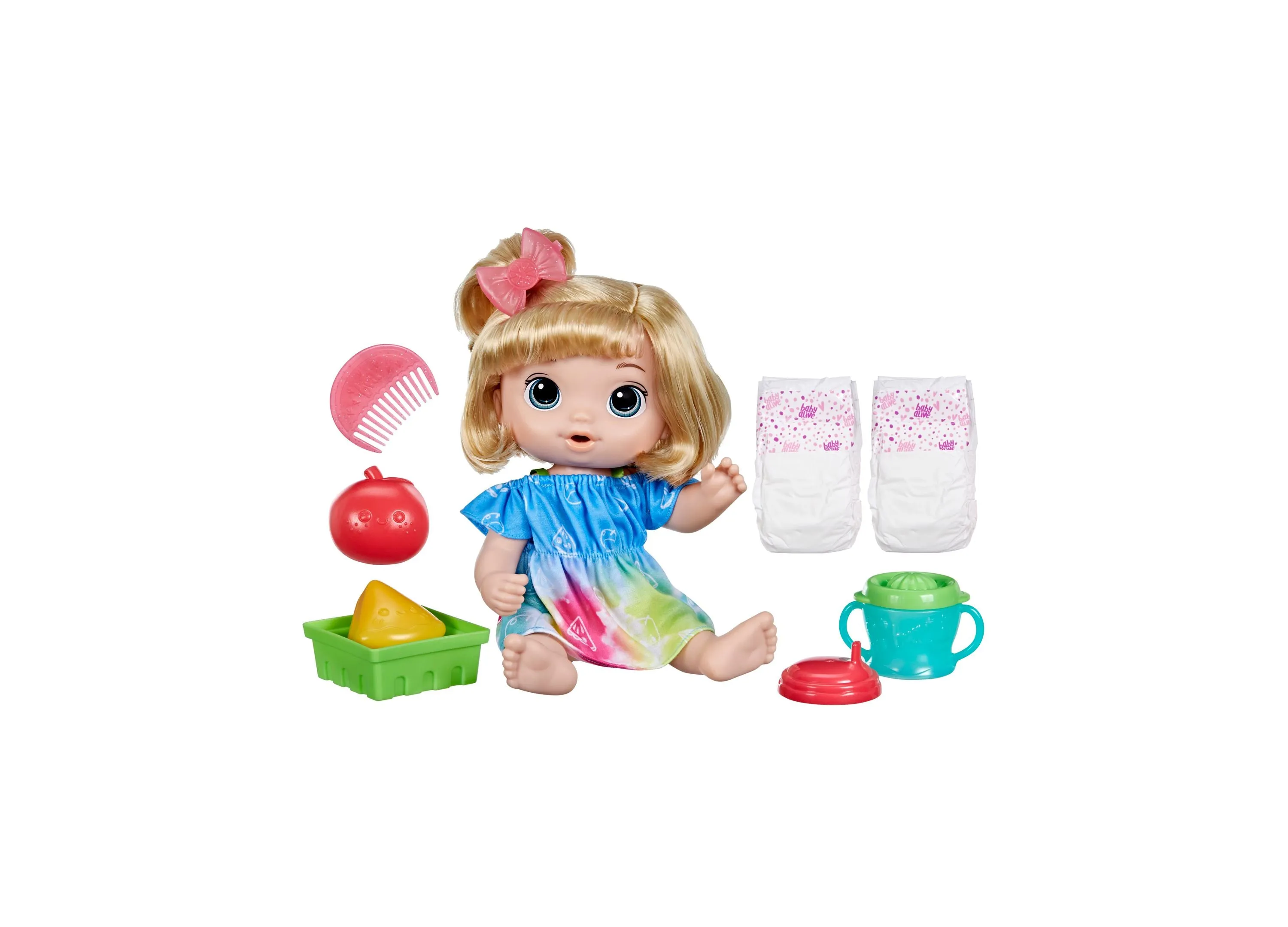 Baby Alive Fruity Sips Doll, Apple, Blonde Hair