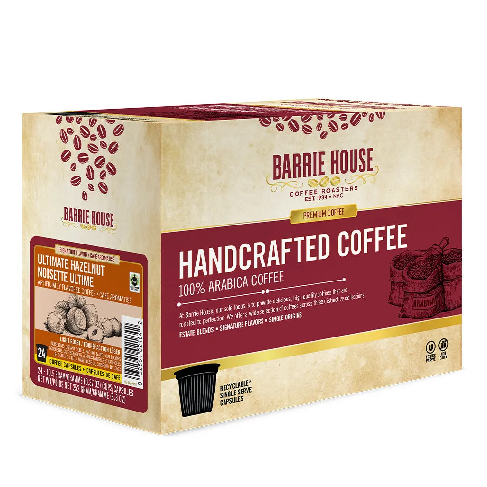 Barrie House Ultimate Hazelnut Single Serve Coffee, 24 Pack