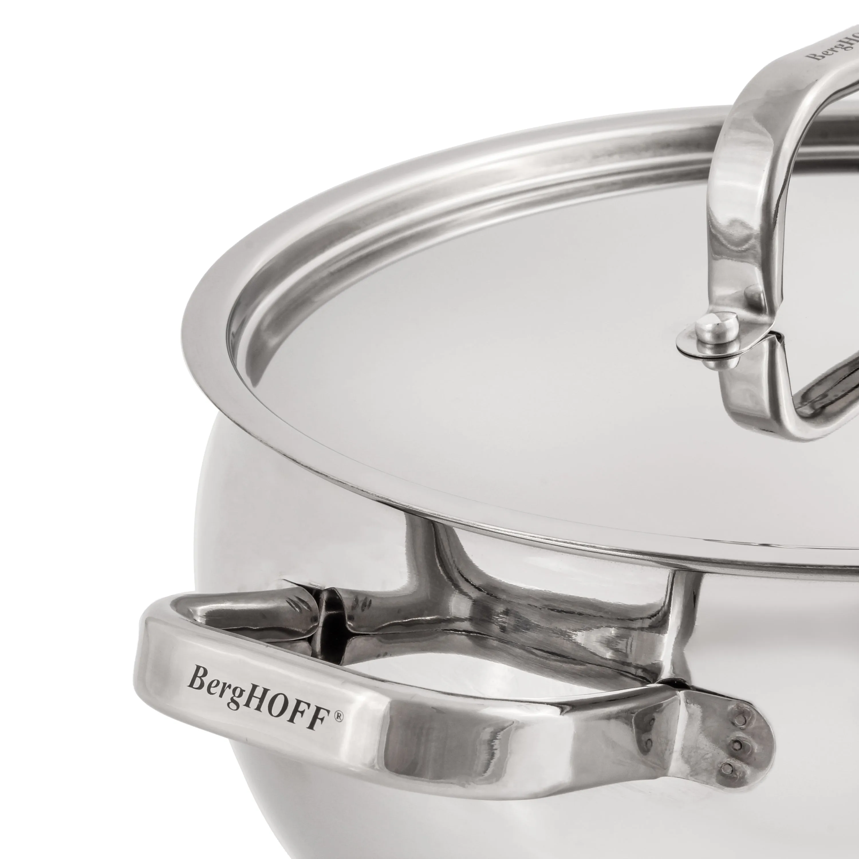 BergHOFF Belly Shape 12pc 18/10 Stainless Steel Cookware Set, SS Lids