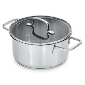 BergHOFF DiNA Helix Recycled 18/10 Stainless Steel 8" Stockpot 3.2qt., Glass Lid