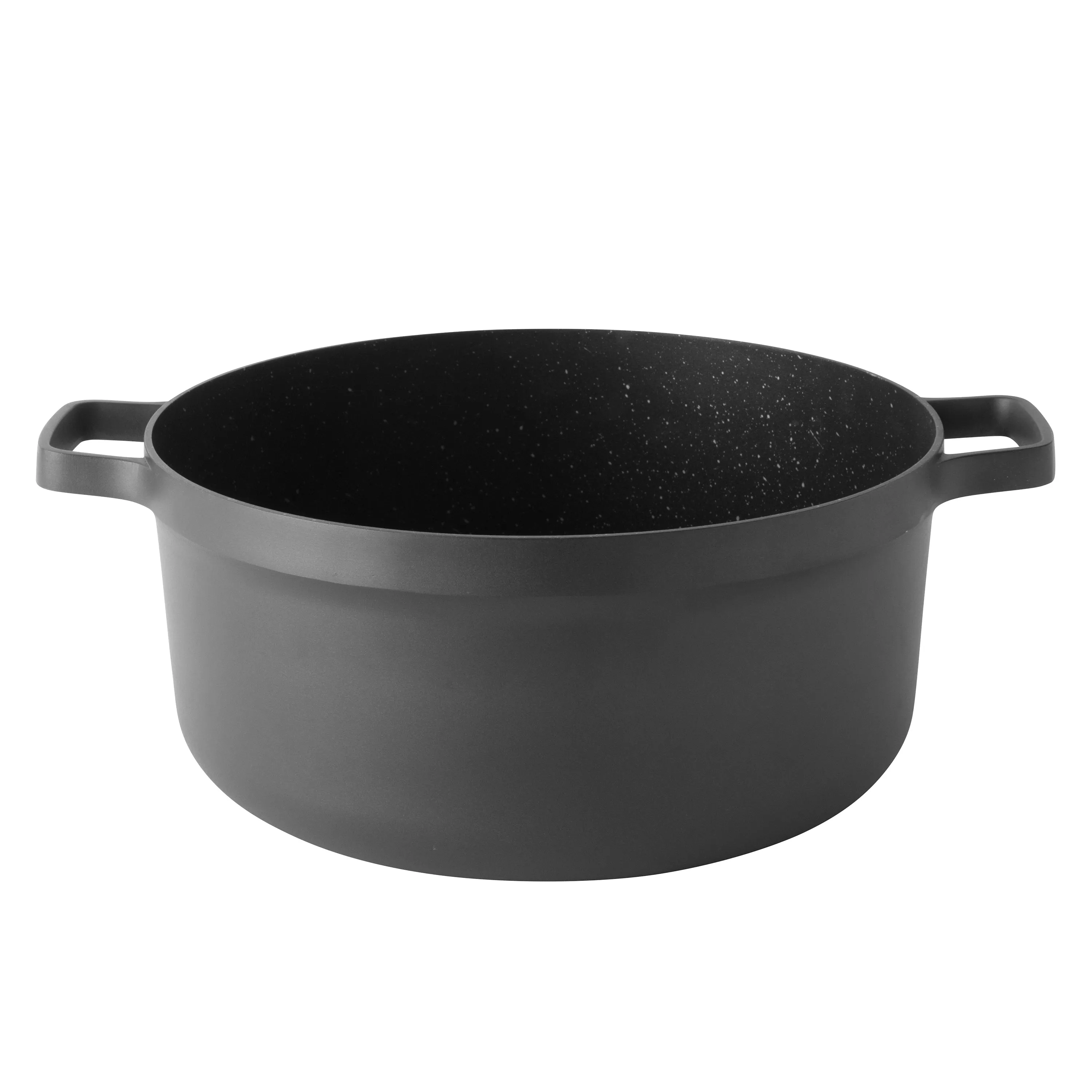 BergHOFF GEM 11" Non-stick Stockpot 7.7Qt., Black, Glass Lid