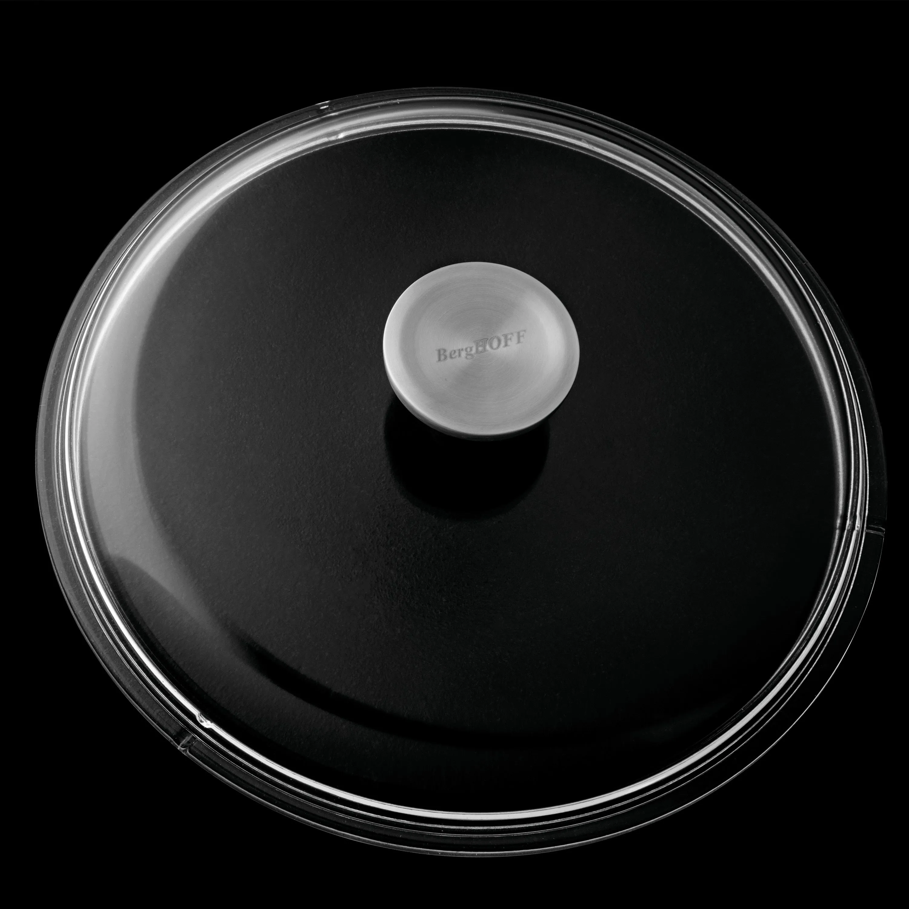 BergHOFF GEM 11" Non-stick Stockpot 7.7Qt., Black, Glass Lid