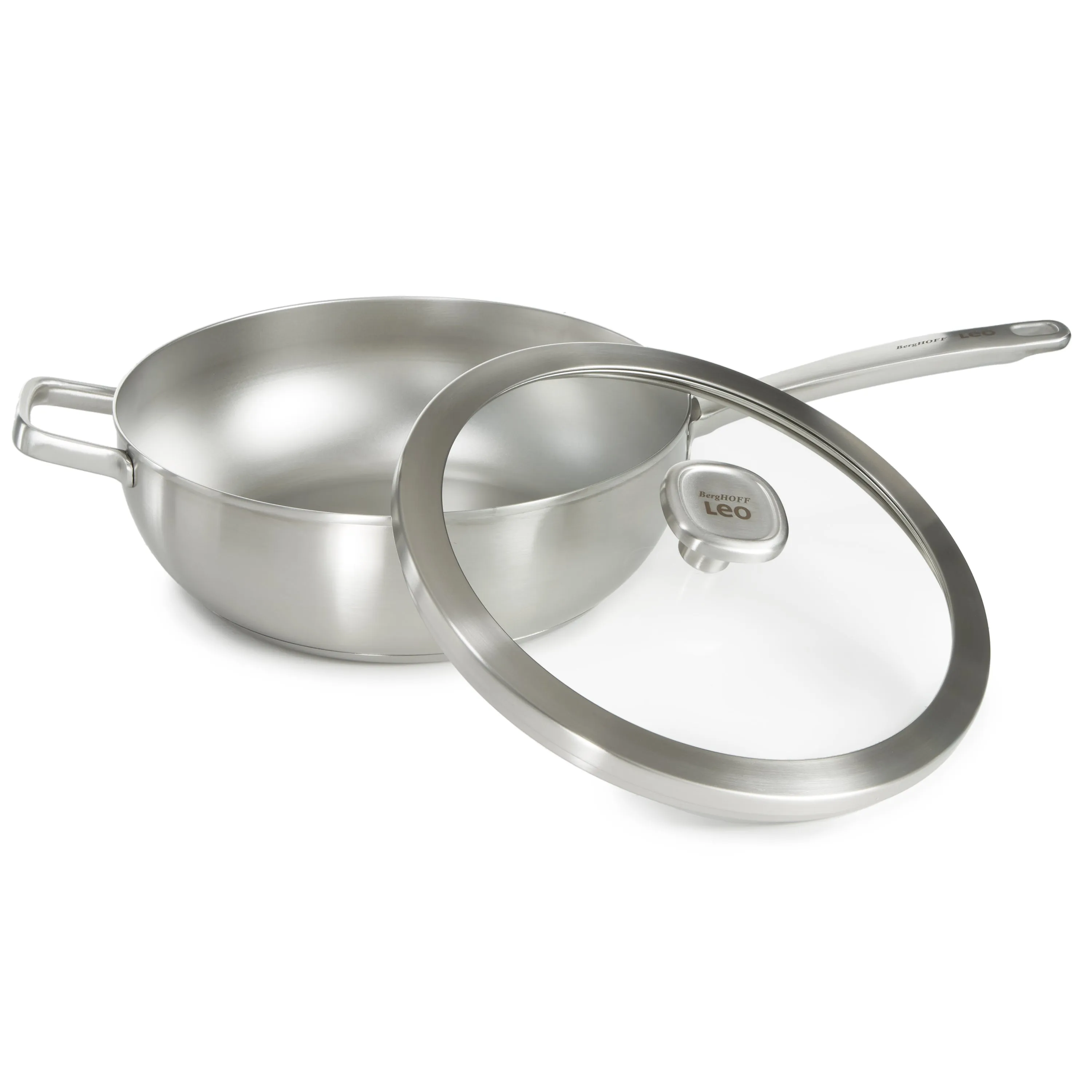 BergHOFF Leo Graphite 4Pc Cookware Set With Glass Lids, Recycled 18/10 Stainless Steel