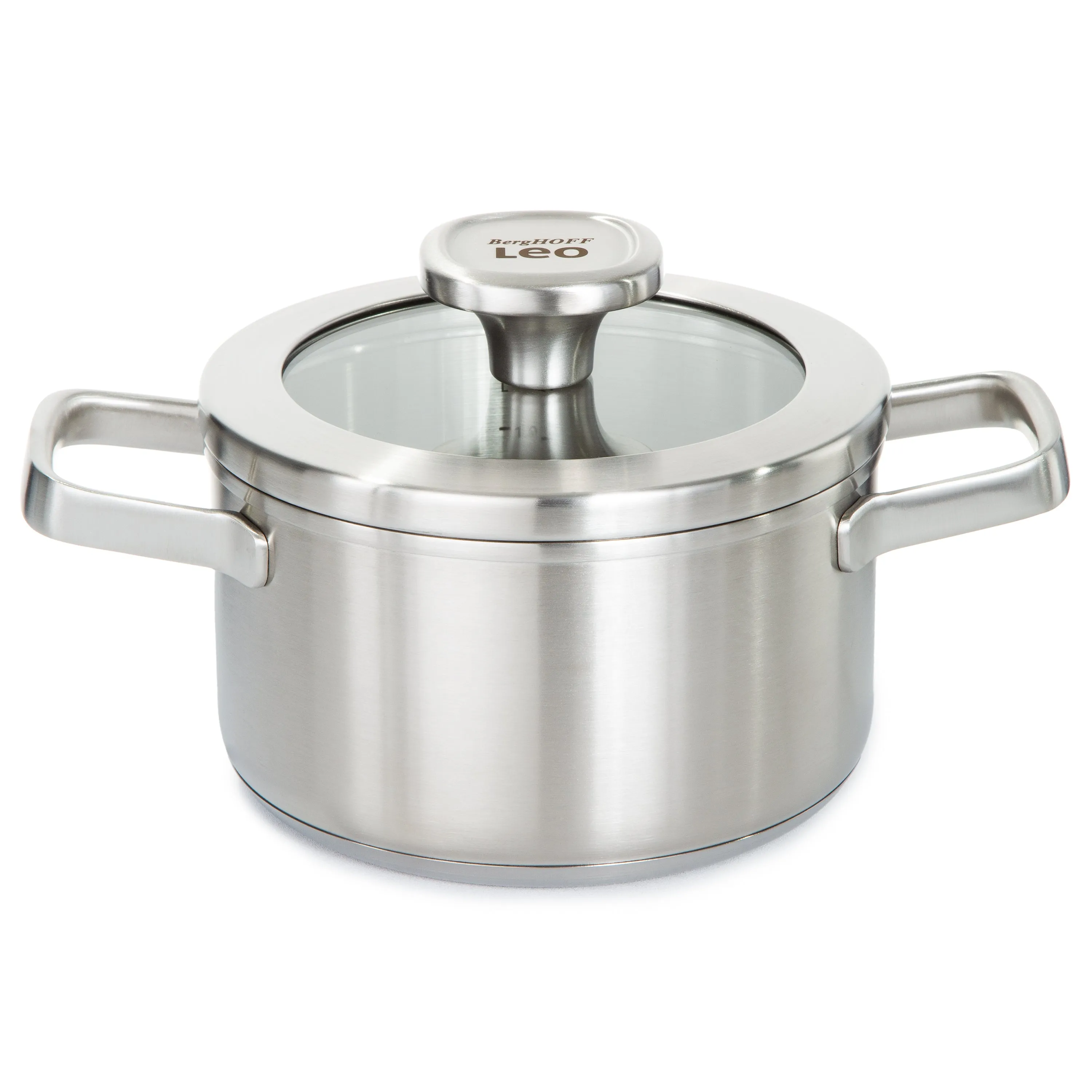 BergHOFF Leo Graphite Recycled 18/10 Stainless Steel Stockpot 6.25", 1.7qt. With Glass Lid