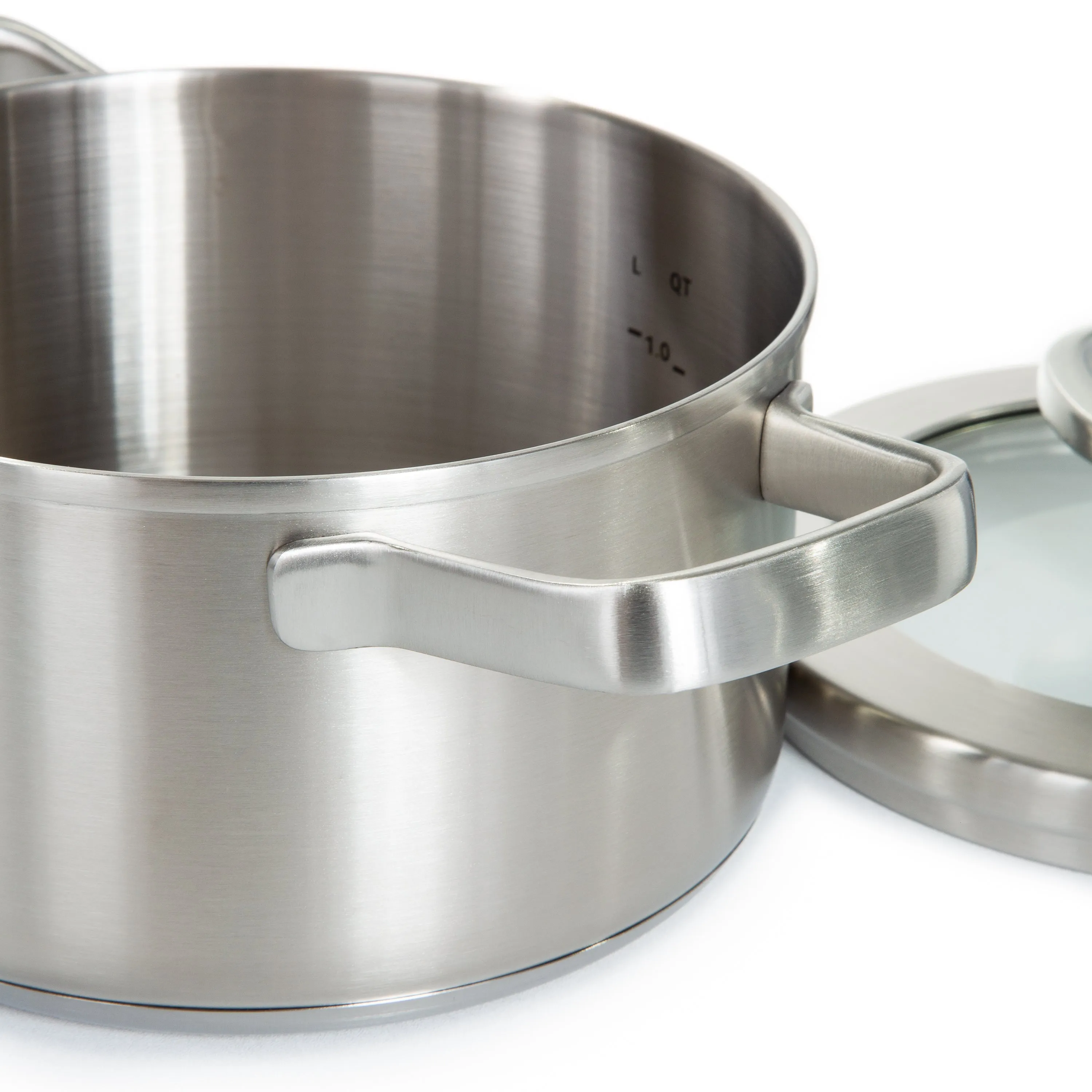 BergHOFF Leo Graphite Recycled 18/10 Stainless Steel Stockpot 6.25", 1.7qt. With Glass Lid