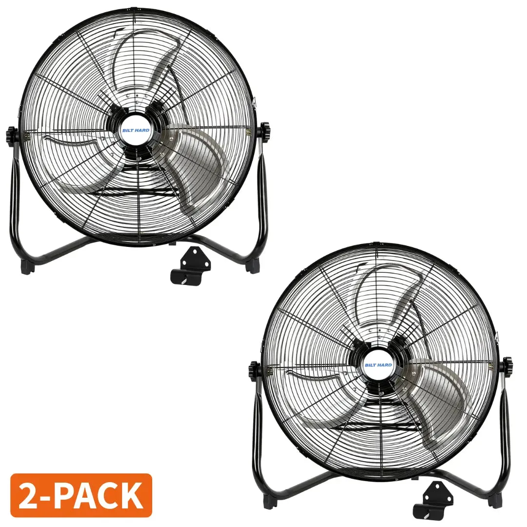 BILT HARD 20" High Velocity Floor Fan, 4650 CFM 3-Speed Heavy Duty Metal Fan with Wall-Mounting System, Industrial Shop Fan