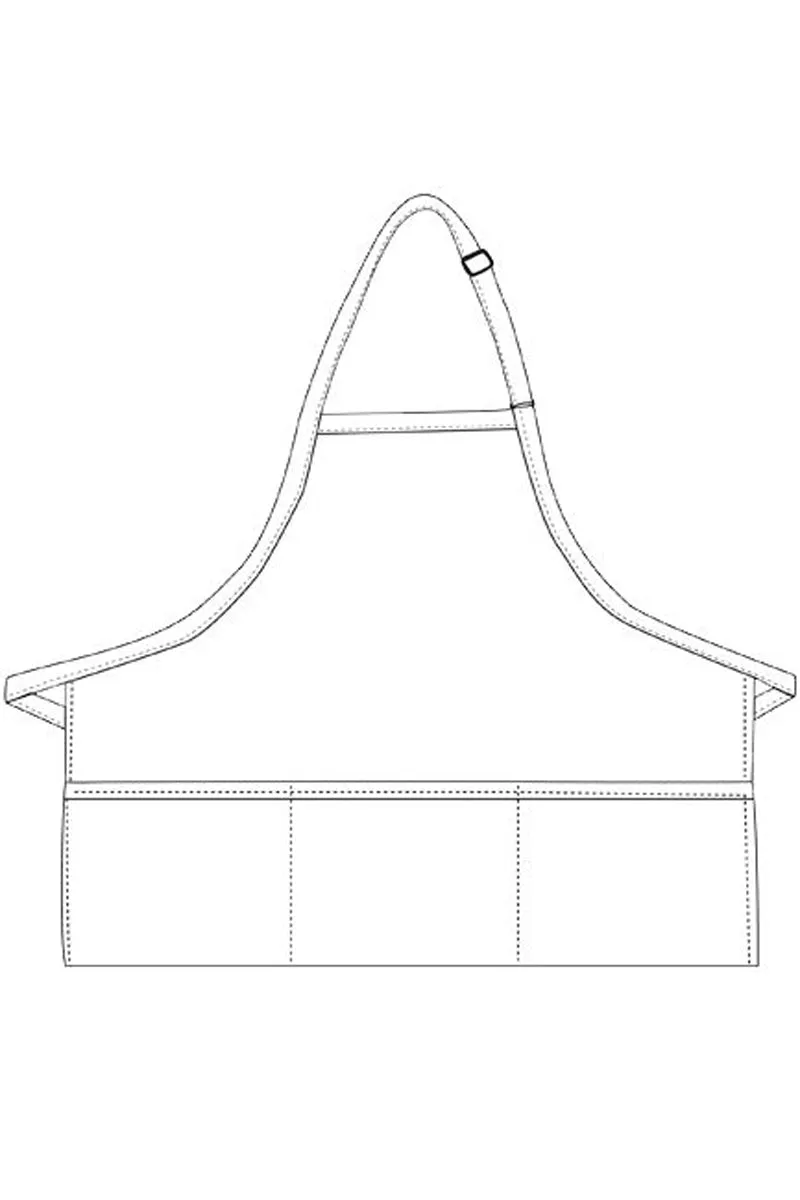 Black Deluxe Bib XL Adjustable Apron (3 Pockets)