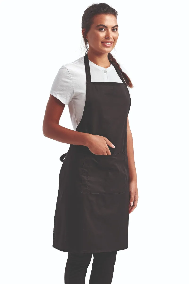 Black Sustainable Bib Apron (1 Pocket w/ Pencil Divide)