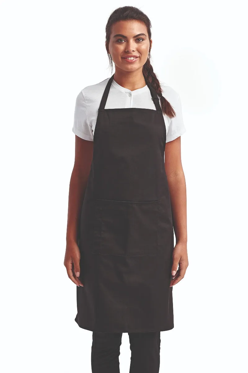 Black Sustainable Bib Apron (1 Pocket w/ Pencil Divide)