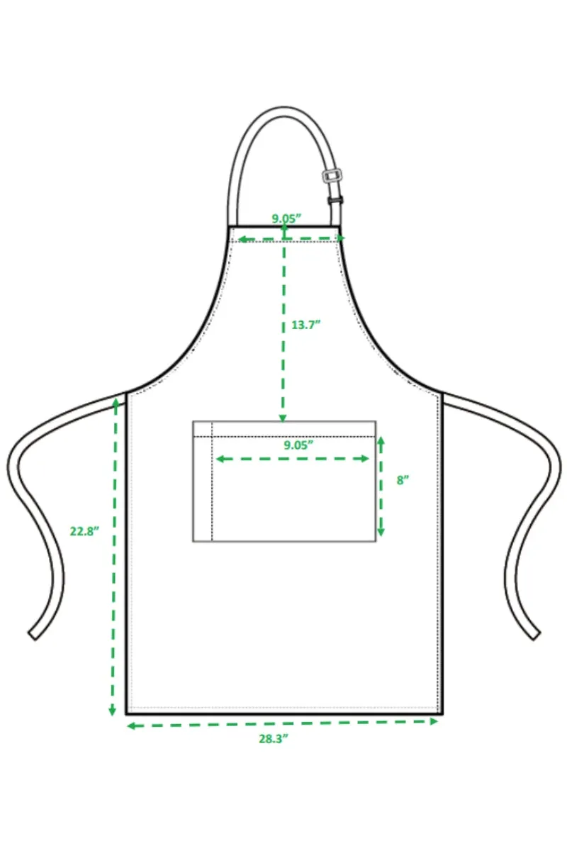 Black Sustainable Bib Apron (1 Pocket w/ Pencil Divide)