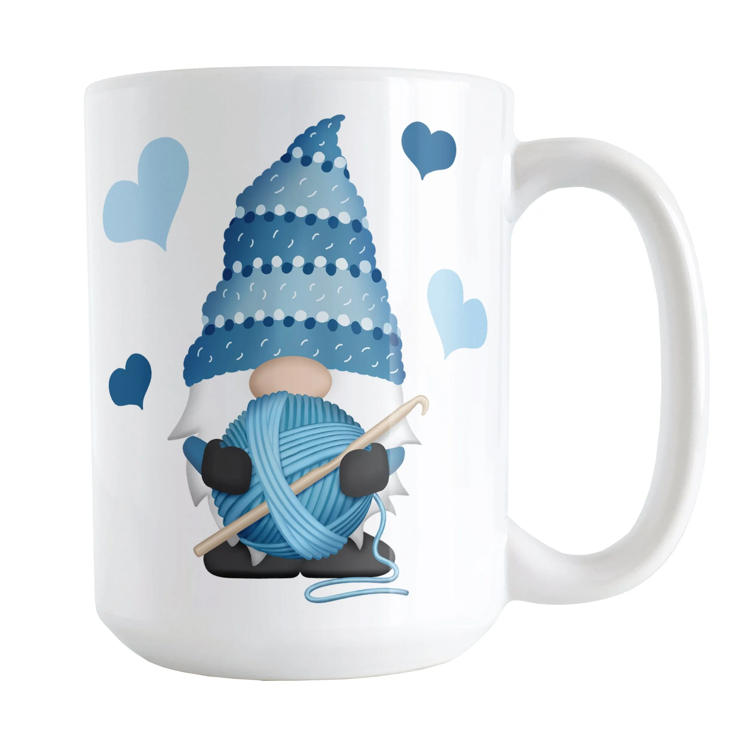 Blue Crochet Gnome Mug