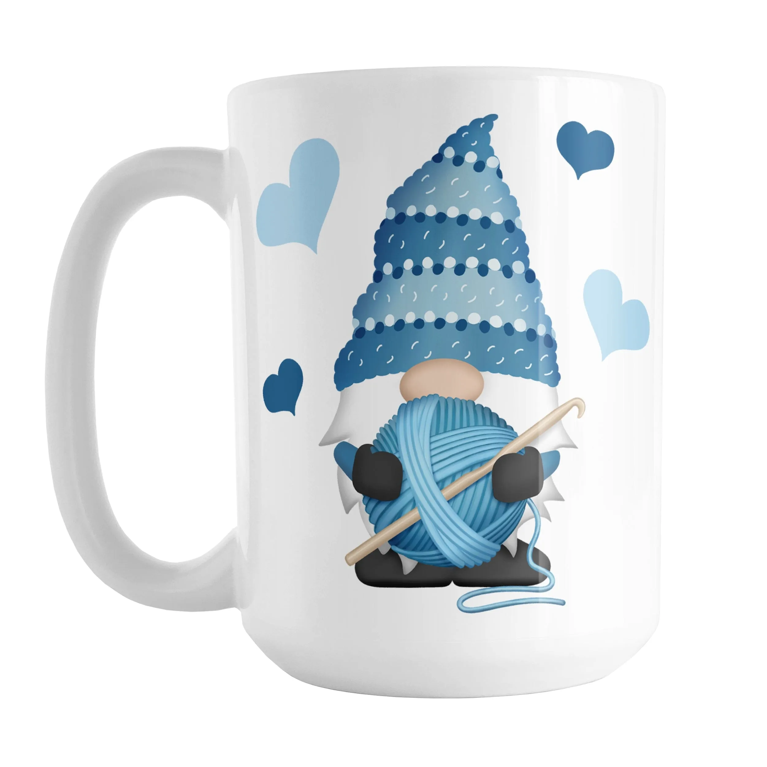 Blue Crochet Gnome Mug