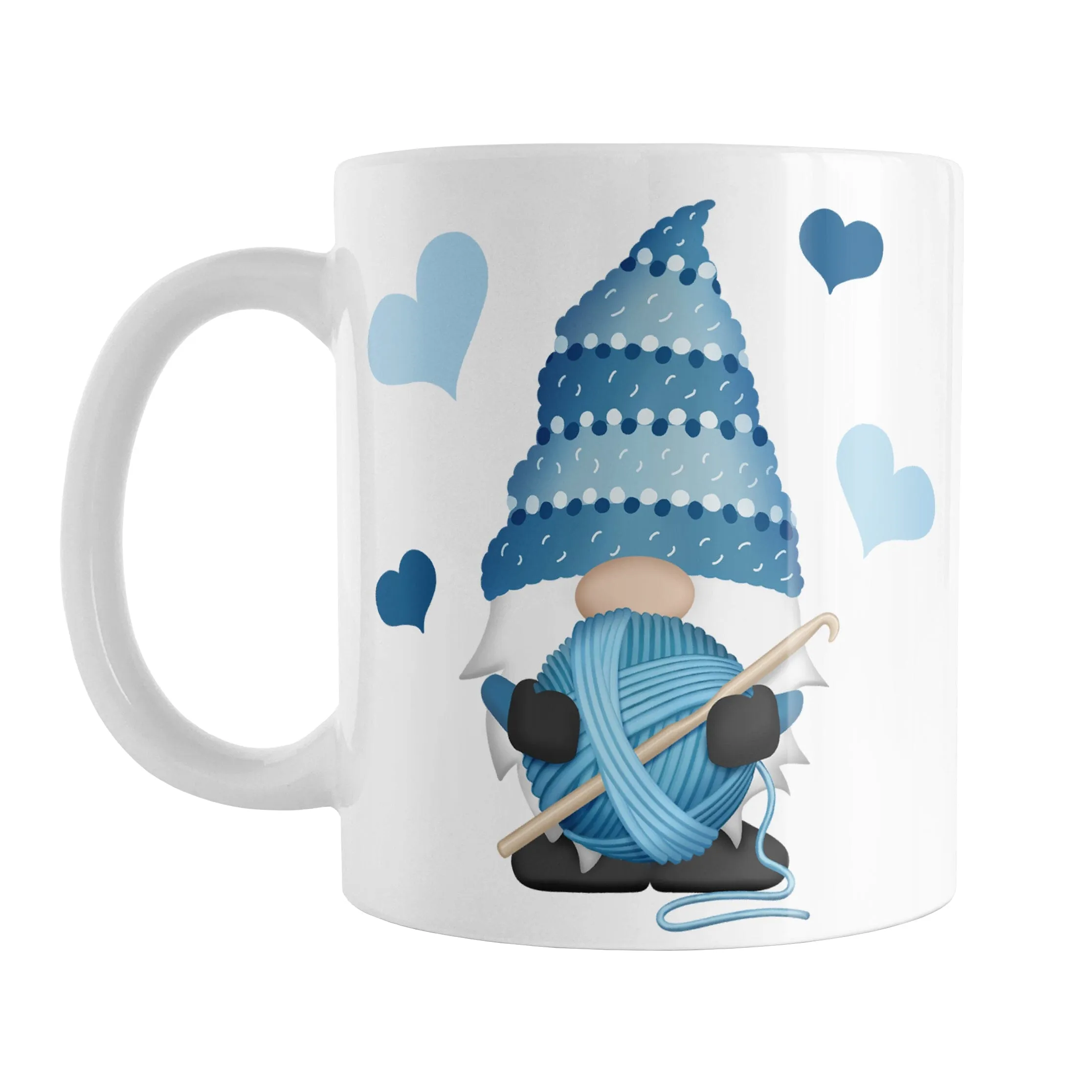 Blue Crochet Gnome Mug