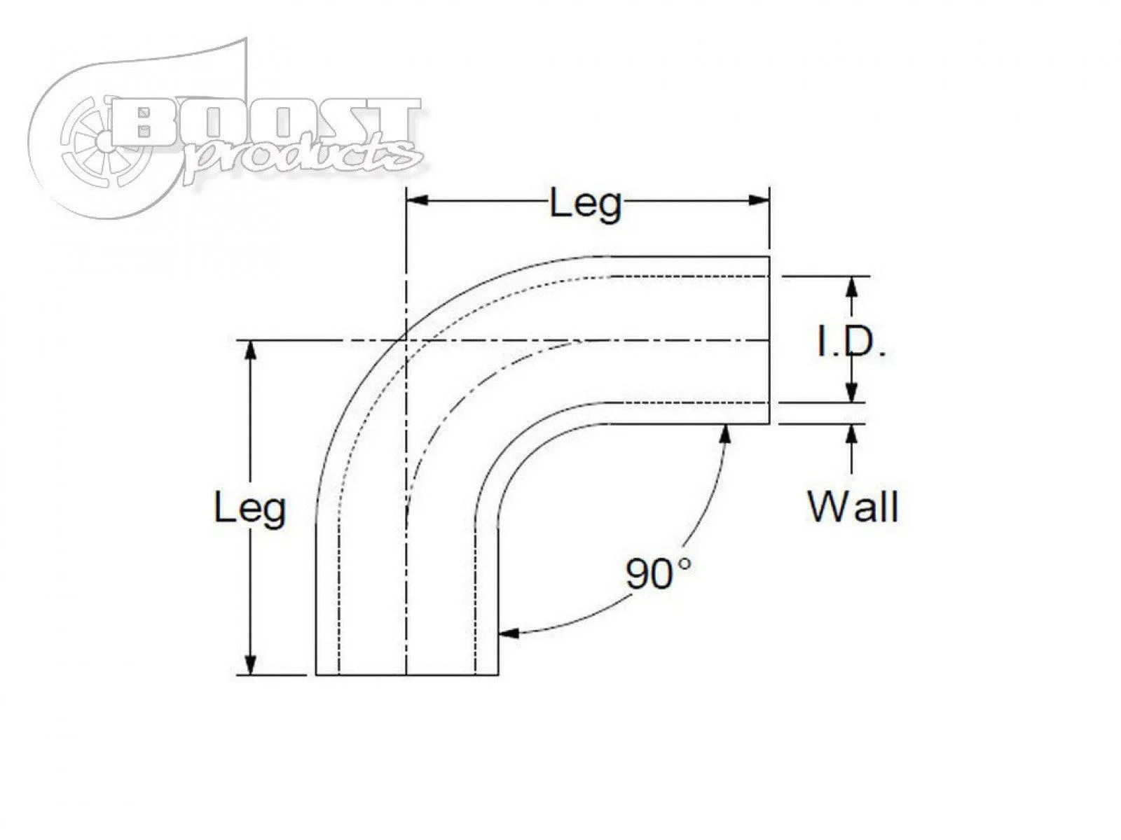 BOOST Products Silicone Elbow 90 Degrees, 60mm (2-3/8") ID, Blue