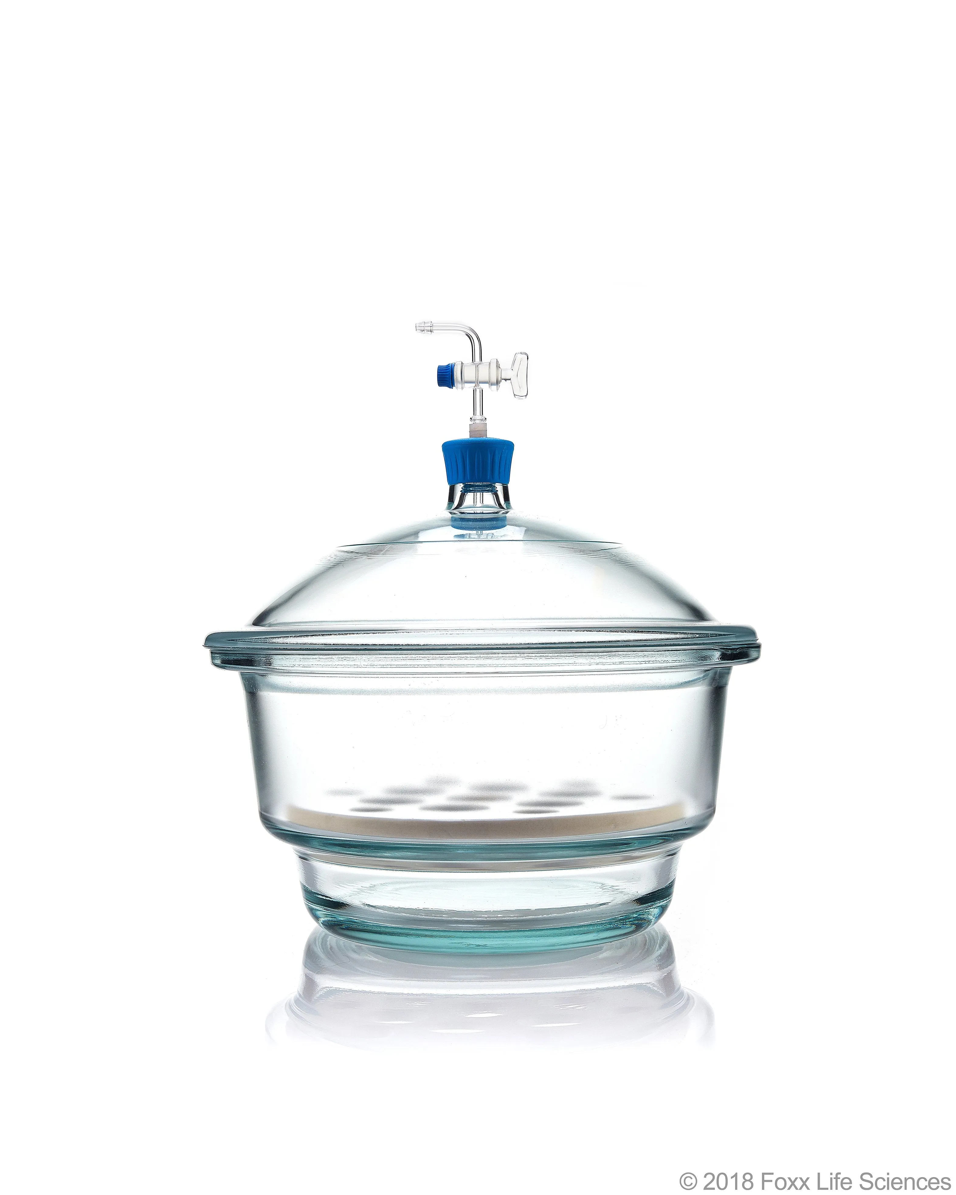 Borosil® Desiccator Vacuum - Stopcock with PTFE spindle and Porcelain plate - 250 mm - Borosilicate