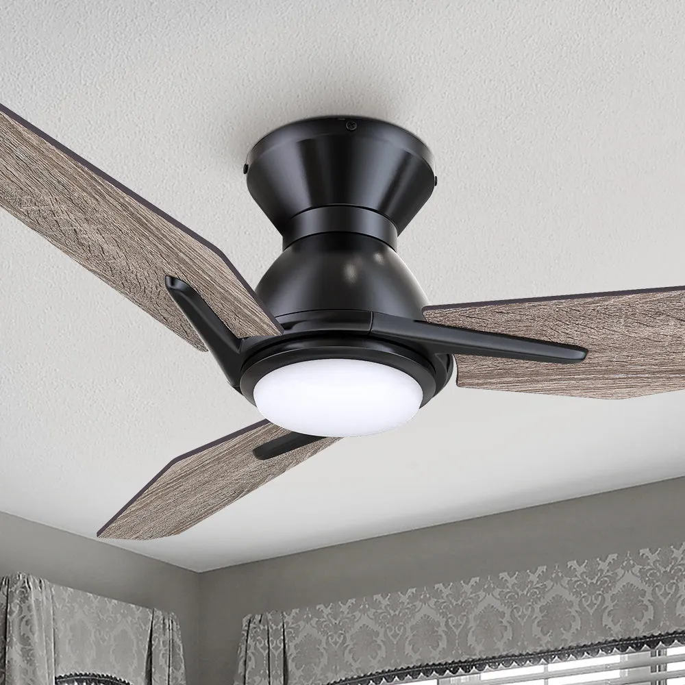 Brooks Smart Flush Mount Ceiling Fan with LED Light Outdoor Indoor 52”