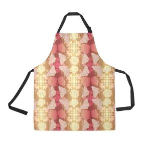 Butterfly and Roses on Geometric Apron