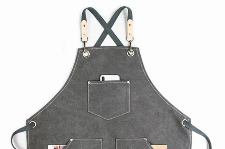 Canvas Apron Custom Stylish Work Apron Restaurants Apron Kitchens Apron Cafeteria Apron Gift Shop Apron GP902B