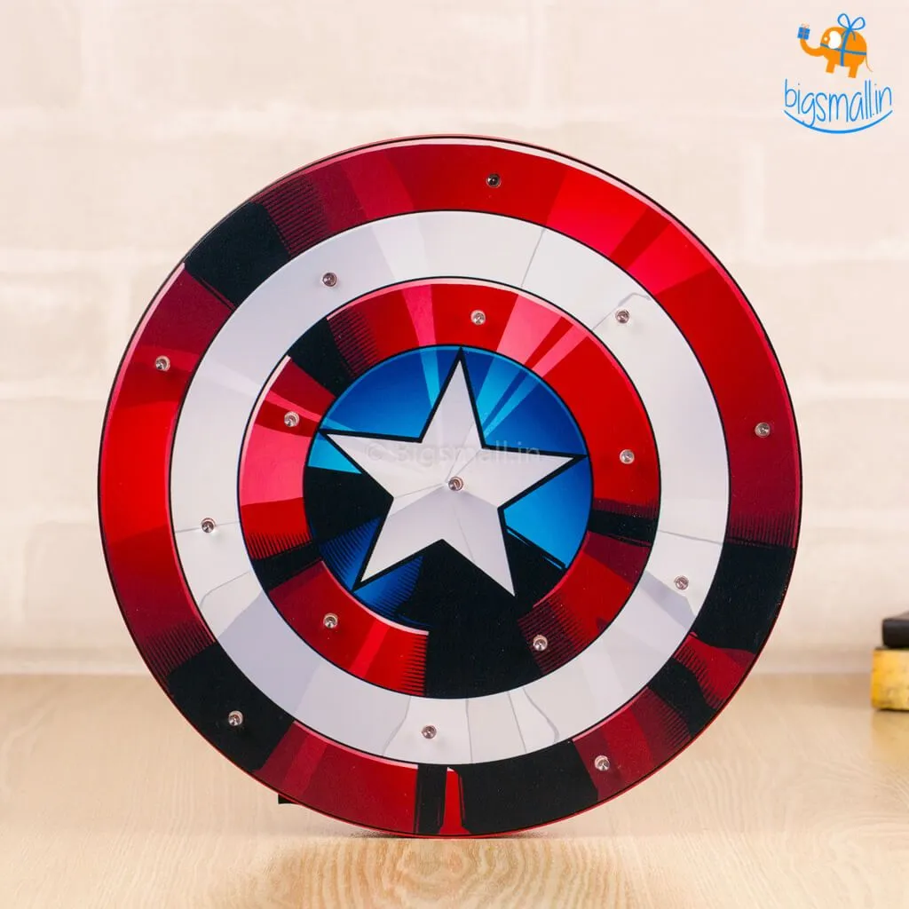 Captain America Shield Wooden LED Lamp