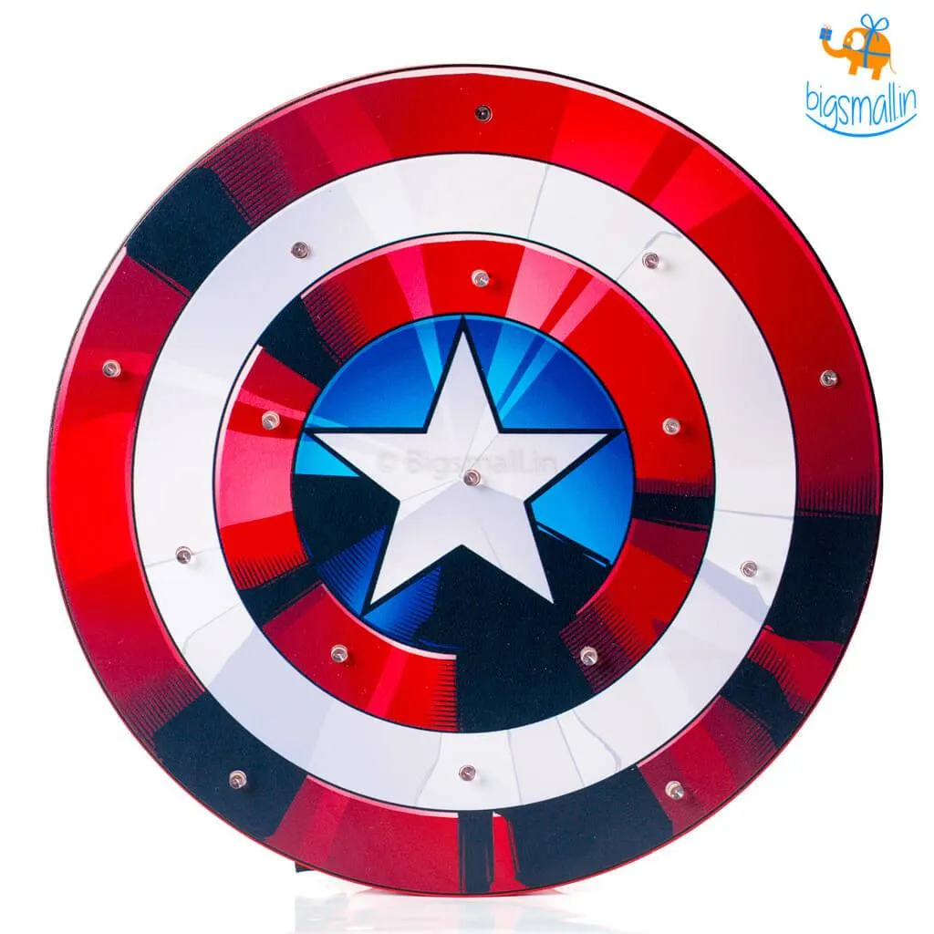 Captain America Shield Wooden LED Lamp