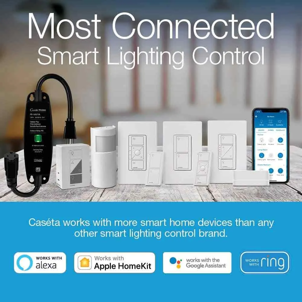 Caseta Wireless PRO Dimmer Switch, Smart Bridge, and Pico Remote Control Kit