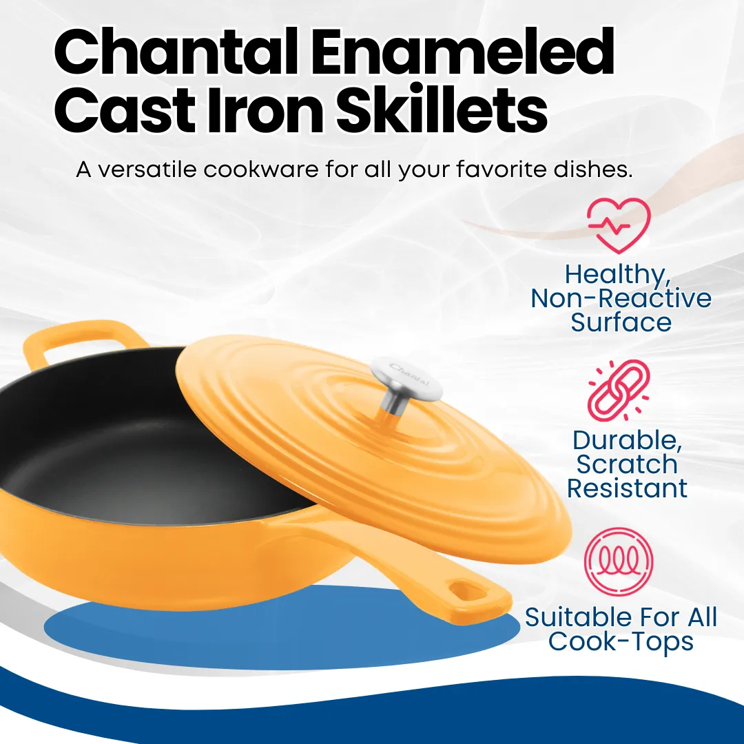 Cast Iron Saute pan Skillet with lid (4 Qt.)