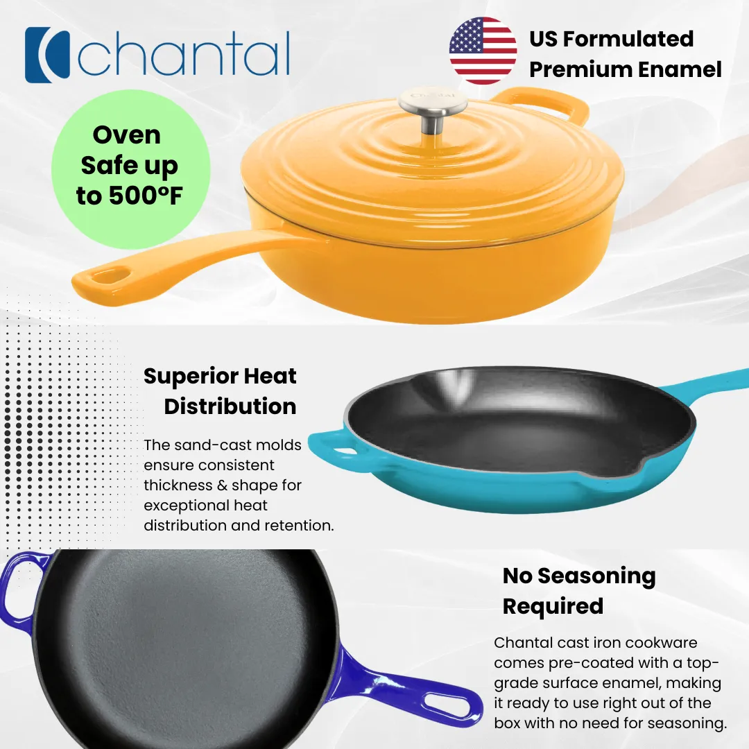 Cast Iron Saute pan Skillet with lid (4 Qt.)