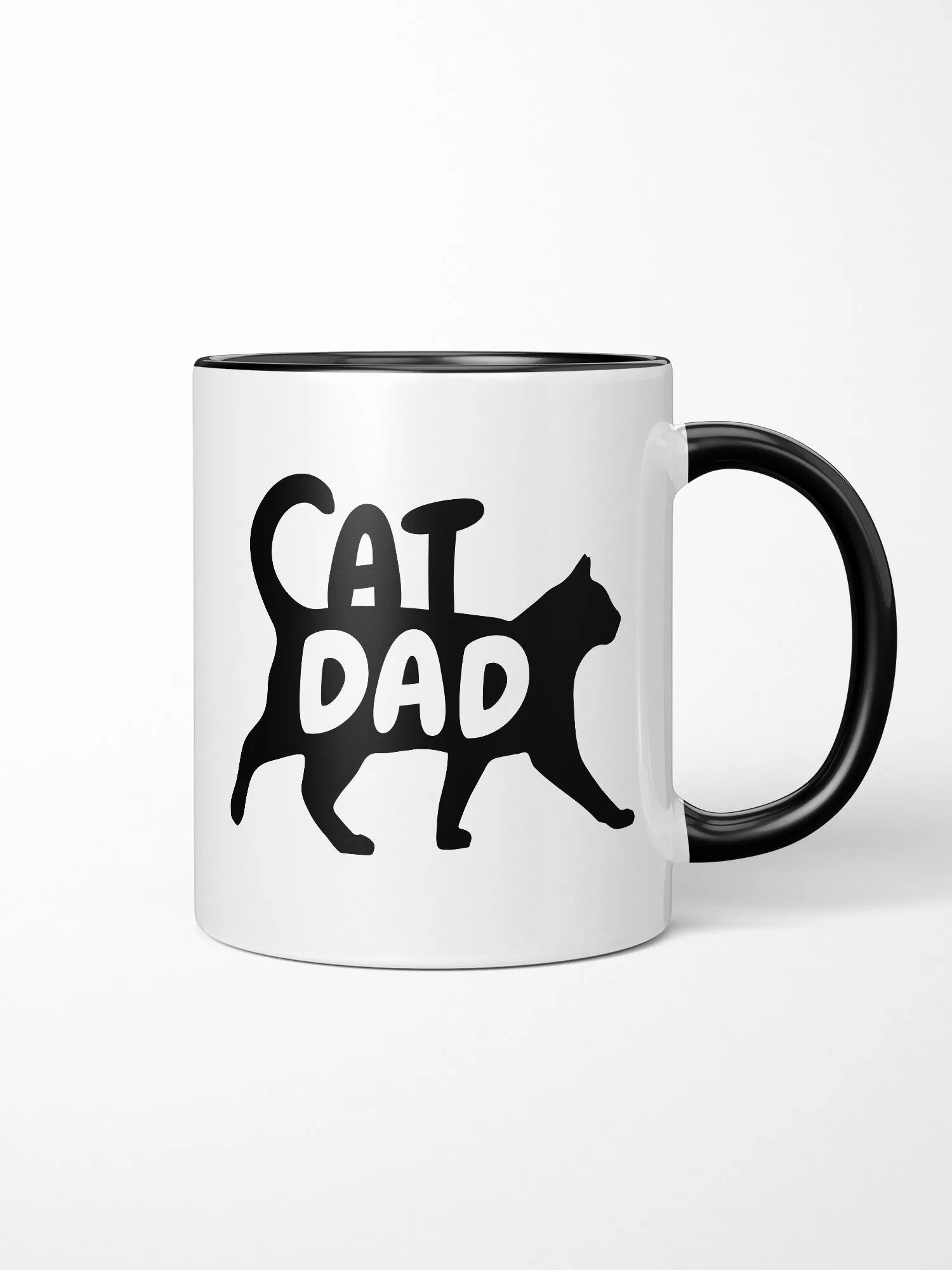 Cat Dad Silhouette Ceramic Mug