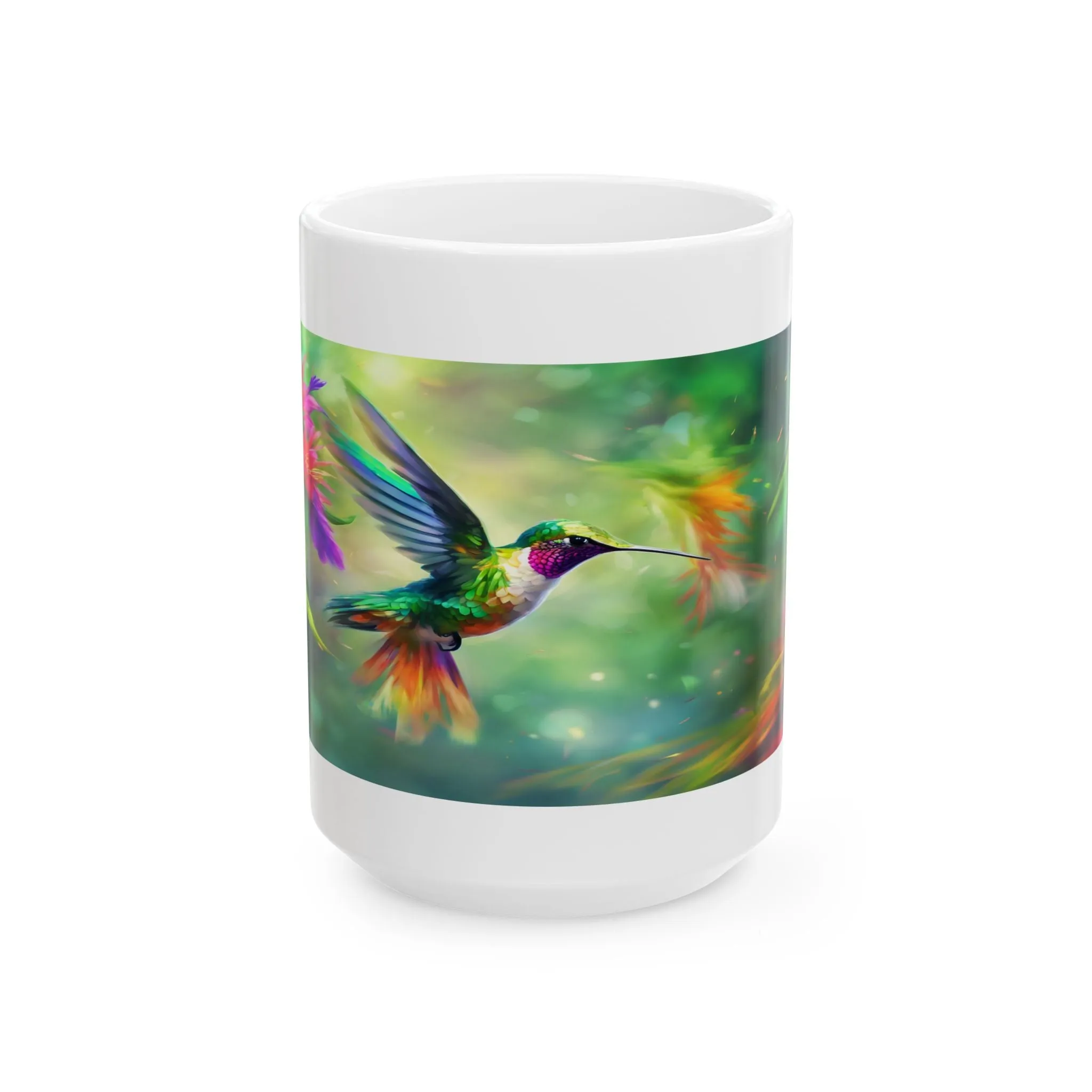 Ceramic Mug, (11oz, 15oz) Humingbird Full