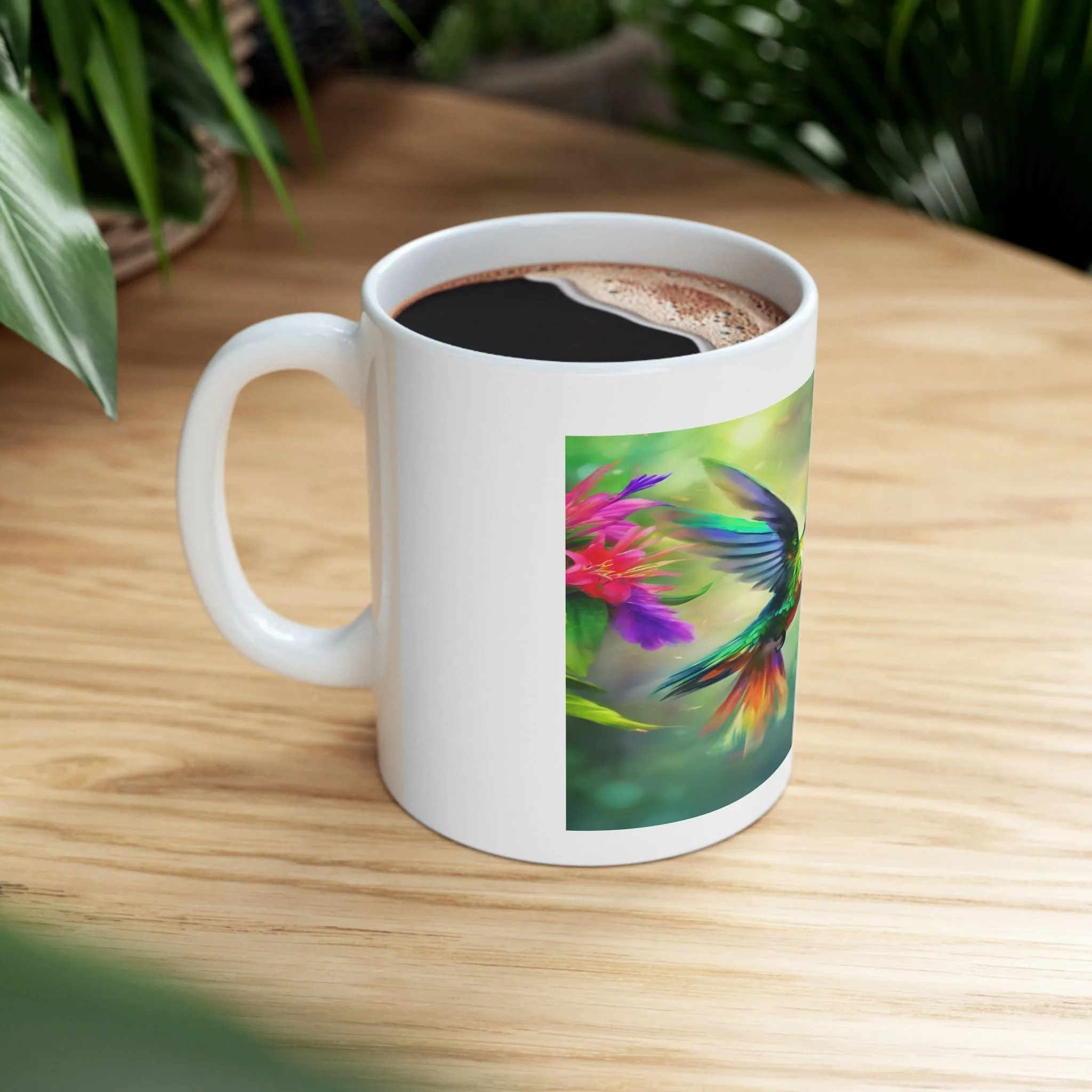 Ceramic Mug, (11oz, 15oz) Humingbird Full