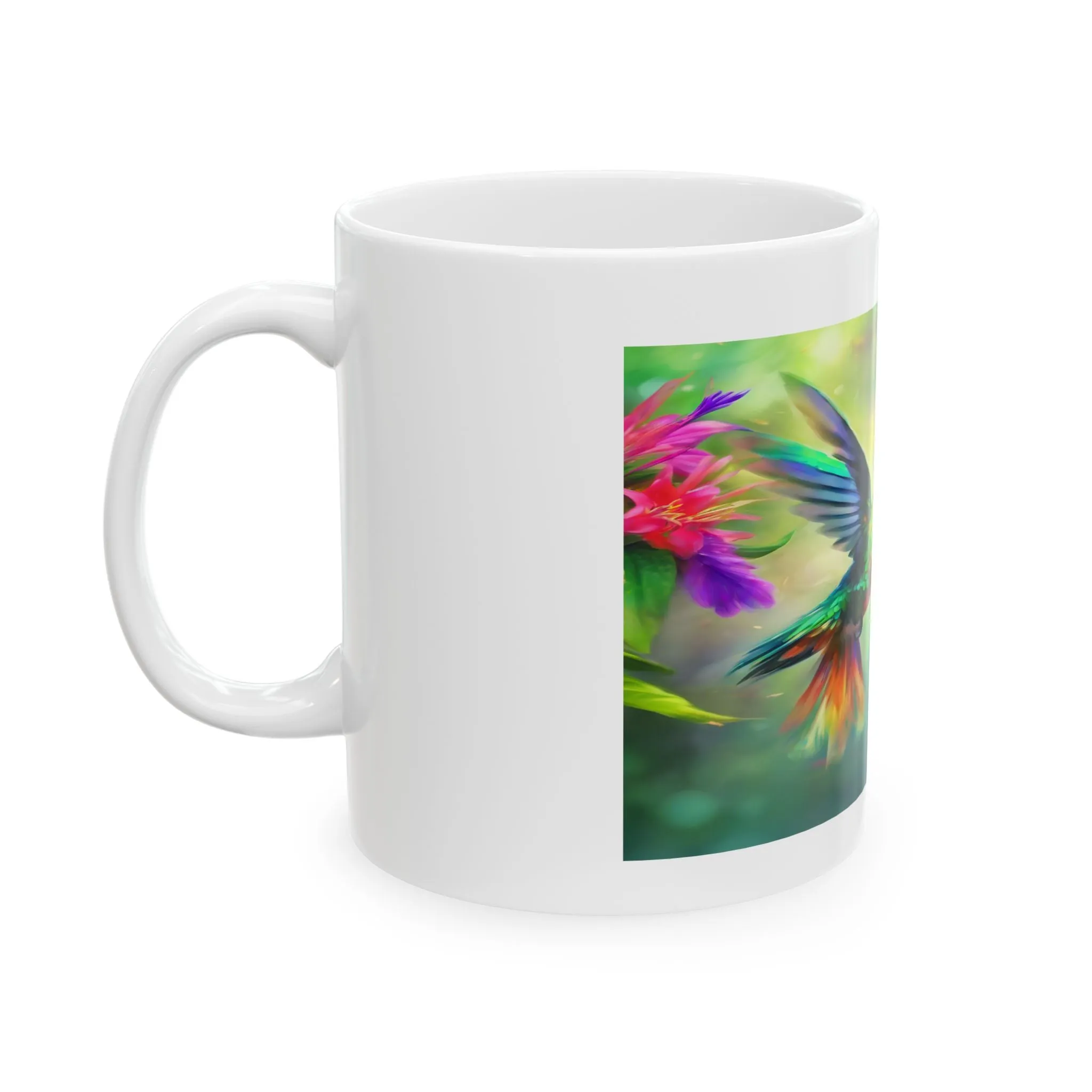 Ceramic Mug, (11oz, 15oz) Humingbird Full