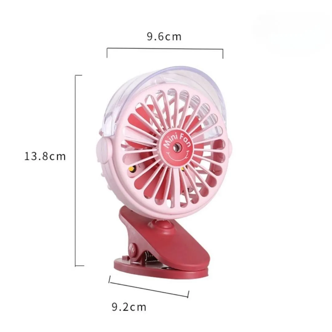 Clip Desk Spray Fan | Battery Operated Single Button Portable Fan