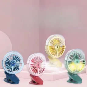 Clip Desk Spray Fan | Battery Operated Single Button Portable Fan