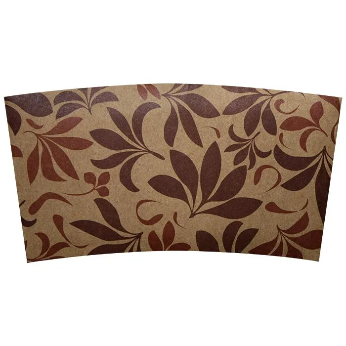 Coffee Sleeves -  Traditional Cup Jackets - Fleur Brown - 1,000 ct