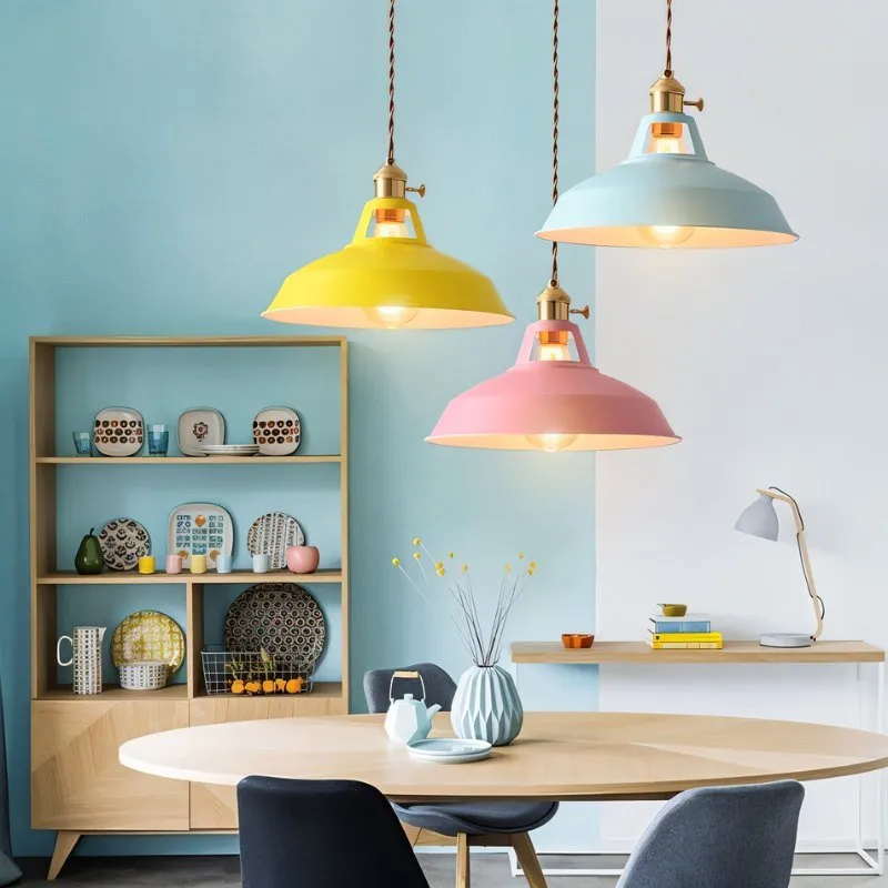 Color Block Shade Pendant Light